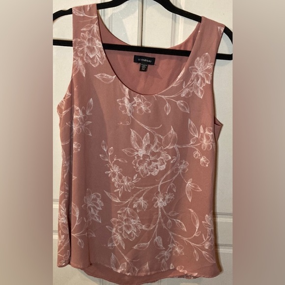 la château Tops - ❤️‍🔥5/20$ LA CHÂTEAU💫 Women’s Pink Floral Scoop Neck Tank Top